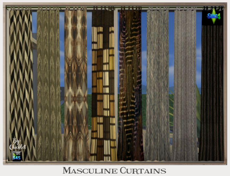 curtain - TS4: By Request - Masculine Curtain Recolors Masculine_Curtains_2