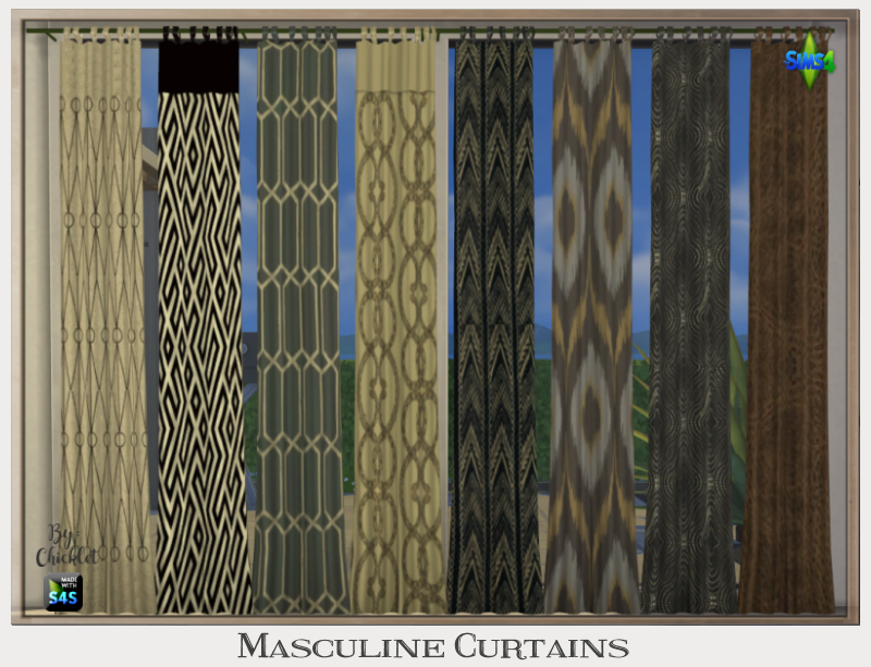 curtain - TS4: By Request - Masculine Curtain Recolors Masculine_Curtains_3
