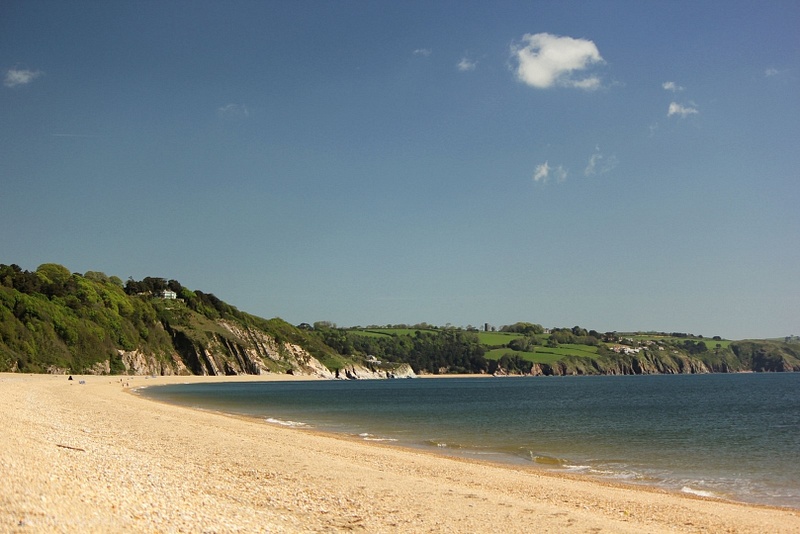 A sandy beach in Devon, England