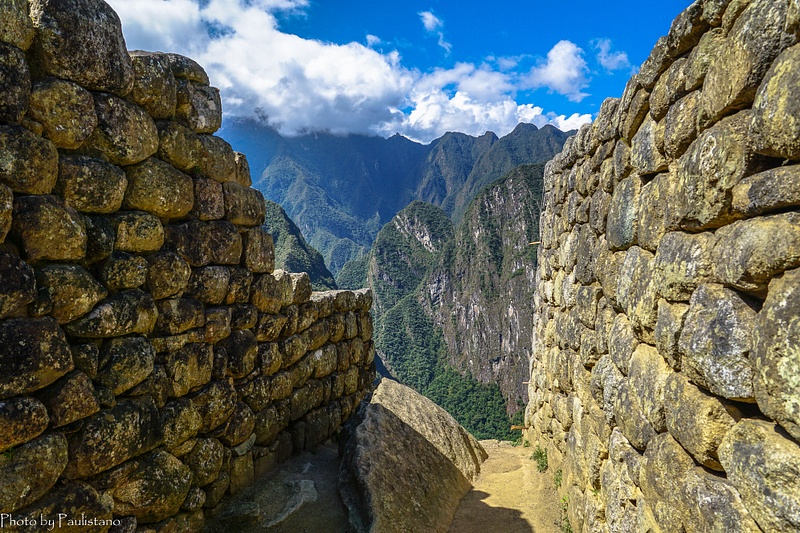 The walls of Machu Picchu