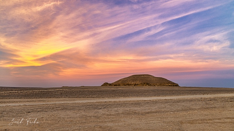 Lone hill sunset in the Yemen Desert-1