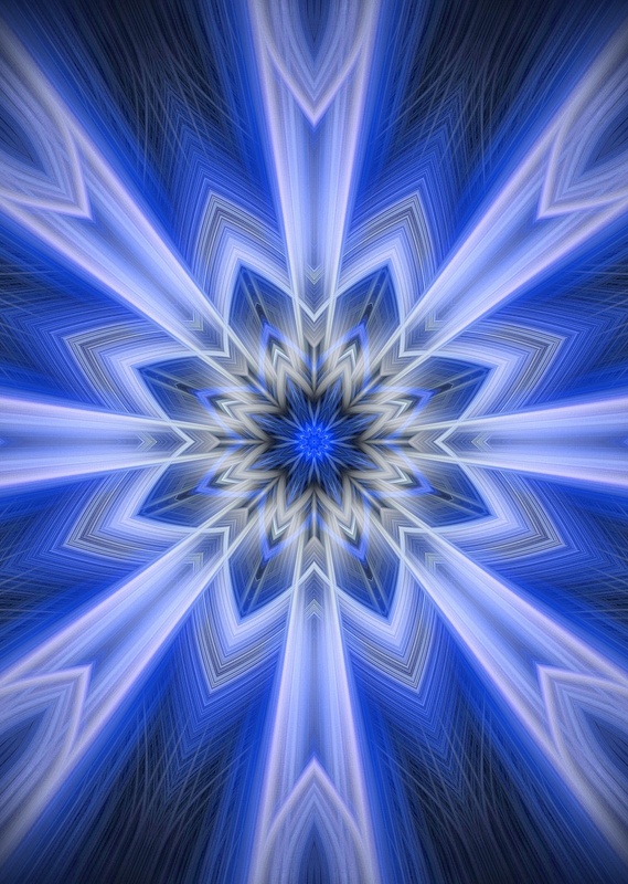 No.11-Blue-Neon-Snowflake-fractal-art