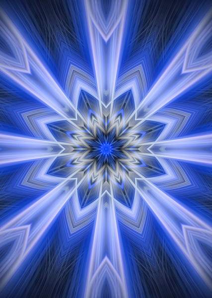 No.11-Blue-Neon-Snowflake-fractal-art by LuminousLight