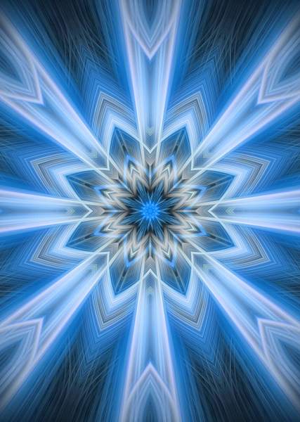 No.4-Lite-Blue-snowflake-fractal by LuminousLight