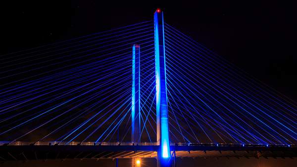 Indian River Inlet Bridge at Night by Brad Balfour