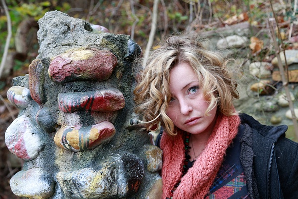 Blonde_blue_eyes_outside_scarf_fall_winter_rocks_stonybrook_jacket - Portraits - Matt West Photography 