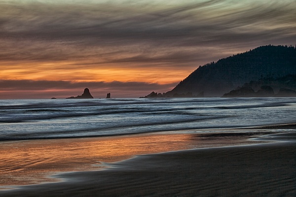 _MG_8759 - Evening Glow on the Waves - Pacific Coast Beaches - Gary Hamburgh Photography 
