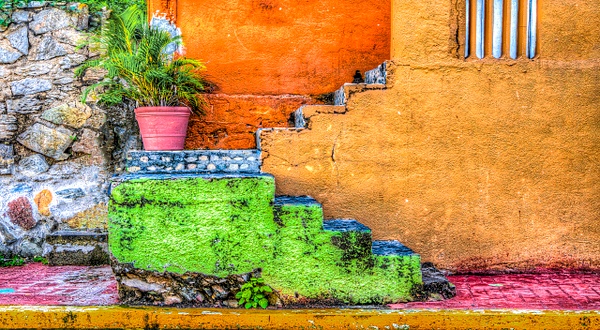 Steps of Color.  Zihuatanejo, Mexico
