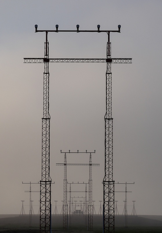 Airport Approach Lights in Fog