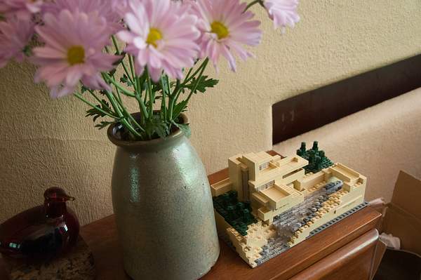 At the office in the servants' quarters, a Lego creation...
