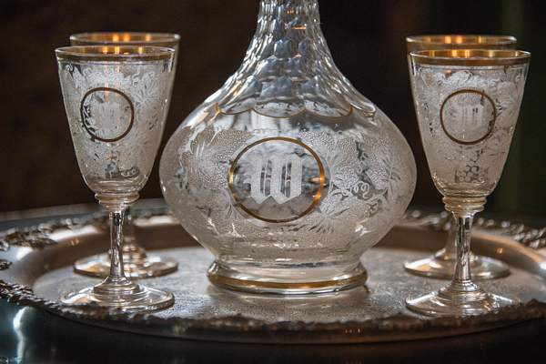 Beautiful goblet and decanter set. by Willis Chung