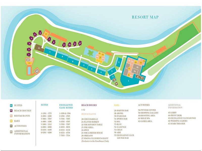 Excellence Oyster Bay Resort Map