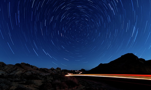 Light and Star Trails At Valley of Fire