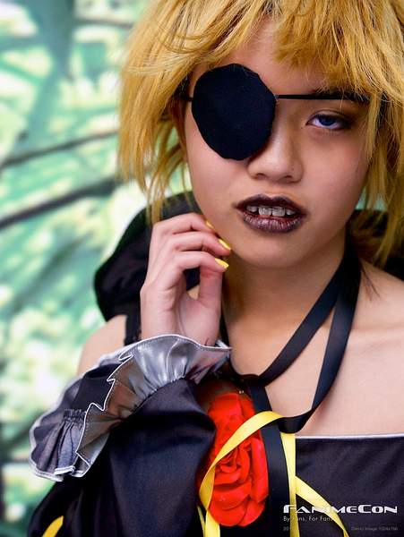 Yellow nails, black eyepatch, red rose 197 by Greg...