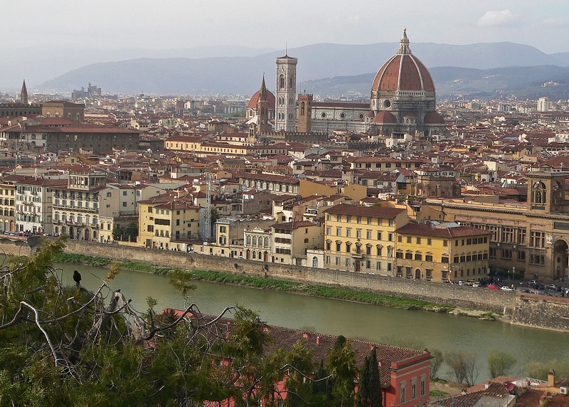 View of Duomo and city centre of Florence